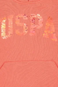 US Polo Shirt Assn. Girls' Pomegranate Blossom Hooded Basic Sweatshirt - Image 4