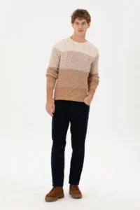 US Polo Shirt Assn. Men slim Fit Crew Neck Camel Sweater - Image 4