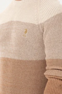 US Polo Shirt Assn. Men slim Fit Crew Neck Camel Sweater - Image 7