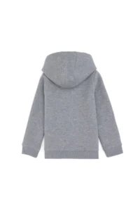 US Polo Shirt Assn. Boys' Zippered Gray Melange Fleece Hooded Sweatshirt - Image 2