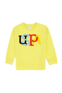 US Polo Shirt Assn. Girls' Peanut Green Crew Neck Sweatshirt - Image 3
