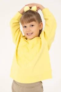 US Polo Shirt Assn. Girls' Yellow Crew Neck Sweatshirt - Image 2