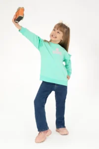 US Polo Assn. Girls' MINT Crew Neck Sweatshirt - Image 2