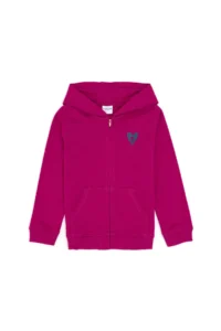 US Polo Assn. Girls' Fuchsia Zippered Basic Sweatshirt