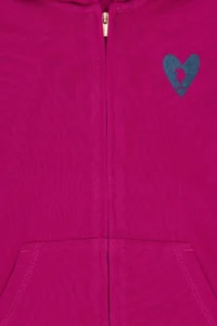 US Polo Assn. Girls' Fuchsia Zippered Basic Sweatshirt - Image 3
