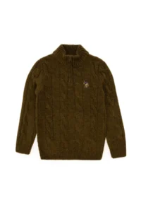 US Polo Shirt Assn. Boys' Half Zippered Khaki Sweater