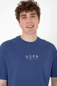 US Polo Shirt Assn. Men Oversized Fit Crew Neck Light Navy T-Shirt - Image 2