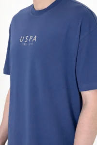 US Polo Shirt Assn. Men Oversized Fit Crew Neck Light Navy T-Shirt - Image 7
