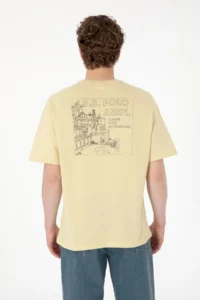 US Polo Shirt Assn. Men Oversized Fit Crew Neck Light Khaki T-Shirt - Image 6