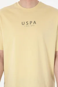 US Polo Shirt Assn. Men Oversized Fit Crew Neck Light Khaki T-Shirt - Image 7