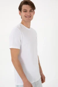 US Polo Shirt Assn. Men Regular Fit Crew Neck WHITE T-Shirt - Image 3