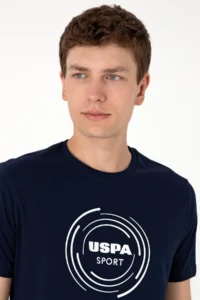 US Polo Shirt Assn. Men Regular Fit Crew Neck Navy Blue T-Shirt - Image 2