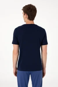 US Polo Shirt Assn. Men Regular Fit Crew Neck Navy Blue T-Shirt - Image 5