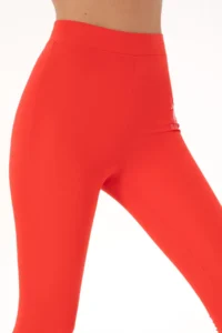 US Polo Assn. Women Red High Waist Tulle Detailed Sports Leggings - Image 4