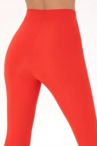 US Polo Assn. Women Red High Waist Tulle Detailed Sports Leggings - Image 5