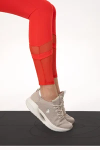US Polo Assn. Women Red High Waist Tulle Detailed Sports Leggings - Image 7