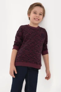 US Polo Shirt Assn. Boys' Burgundy Crew Neck Sweatshirt - Image 2