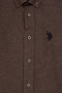 US Polo Shirt Assn. Boys' Brown Long Sleeve Basic Shirt - Image 7