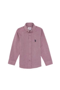 US Polo Assn. Boys' Burgundy Long Sleeve Basic Shirt - Image 3