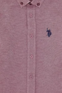 US Polo Assn. Boys' Burgundy Long Sleeve Basic Shirt - Image 5