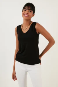 Lela Thick Sleeveless V-neck Blouse Blouse - Image 3