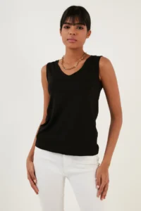 Lela Thick Sleeveless V-neck Blouse Blouse - Image 4