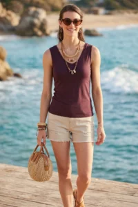 Lela Thick Sleeveless V-neck Blouse Blouse