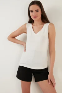 Lela Thick Sleeveless V-neck Blouse Blouse - Image 6