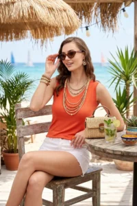 Lela Thick Sleeveless V-neck Blouse Blouse