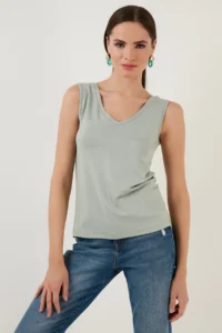 Lela Thick Sleeveless V-neck Blouse Blouse - Image 3