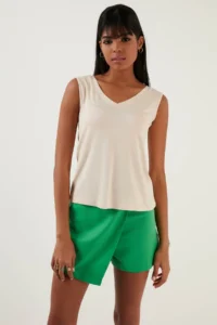 Lela Thick Sleeveless V-neck Blouse Blouse - Image 3