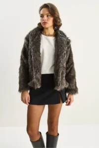 Bianco Lucci Women Premium Faux Fur Jacket - Image 2