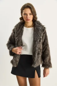 Bianco Lucci Women Premium Faux Fur Jacket - Image 3