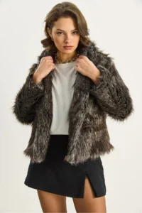 Bianco Lucci Women Premium Faux Fur Jacket - Image 4