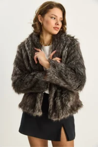 Bianco Lucci Women Premium Faux Fur Jacket - Image 5