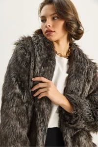 Bianco Lucci Women Premium Faux Fur Jacket - Image 6