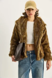 Bianco Lucci Women Premium Faux Fur Jacket - Image 2