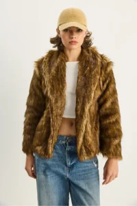 Bianco Lucci Women Premium Faux Fur Jacket - Image 5