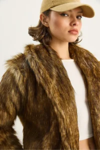 Bianco Lucci Women Premium Faux Fur Jacket - Image 6