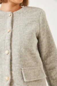 Bianco Lucci Women's Button Detailed Wrapped Short Jacket 8406 - Image 5