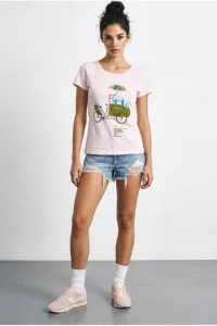 Bianco Lucci Women's 100% Cotton Handcrafted Embroidered Bicycle Printed Premium Design T-Shirt 1002 - Image 4