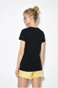 Bianco Lucci Women's 100% Cotton Handcrafted Summer Premium Design T-Shirt with Embroidery Detail 1001 - Image 5