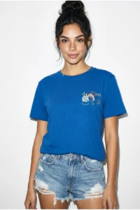 Bianco Lucci Women's 100% Cotton Handcrafted Premium Design T-Shirt with Minimal Embroidery Detail 1003 - Image 2