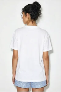Bianco Lucci Women's 100% Cotton Handcrafted Premium Design T-Shirt with Minimal Embroidery Detail 1003 - Image 4