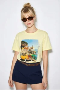 Bianco Lucci Women's 100% Cotton Italy Themed Printed Premium Design T-Shirt 1008 - Image 2