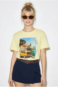 Bianco Lucci Women's 100% Cotton Italy Themed Printed Premium Design T-Shirt 1008 - Image 3