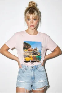 Bianco Lucci Women's 100% Cotton Italy Themed Printed Premium Design T-Shirt 1008 - Image 4