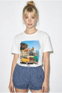 Bianco Lucci Women's 100% Cotton Italy Themed Printed Premium Design T-Shirt 1008 - Image 3