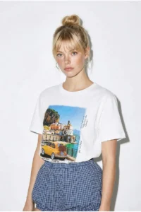 Bianco Lucci Women's 100% Cotton Italy Themed Printed Premium Design T-Shirt 1008 - Image 4