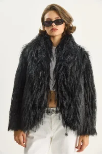 Bianco Lucci Women's Shawl Collar Lined Premium Fur Jacket 2779 - Image 2